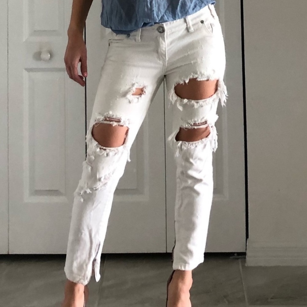 One Teaspoon Trashed Freebird Distressed Denim - image 2